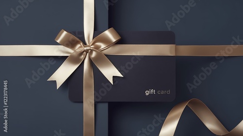 Elegant gift card on a dark blue background, perfect for business promotions and corporate gifts