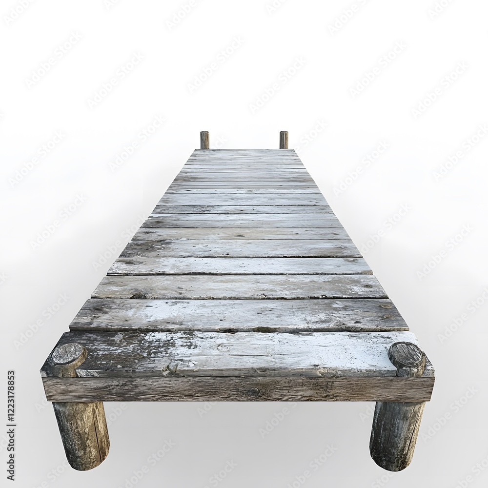 Fototapeta premium Wooden Dock Stretching into a Calm Expansive Body of Water