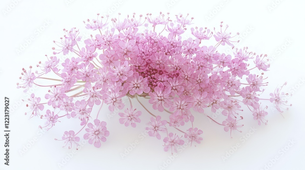 Close-up of delicate pink queen anne's lace flowers with soft background Close-up of delicate pink queen anne's lace flowers with soft background