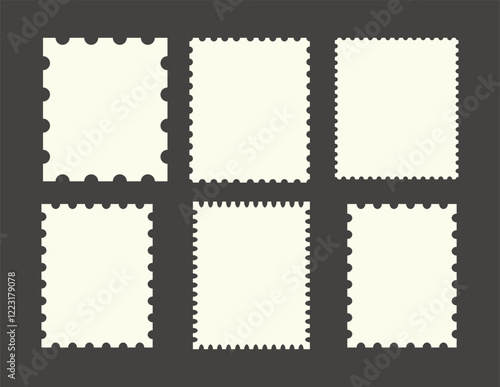 Empty mockups of Post Marcs different sizes. Vector editable graphic design elements.