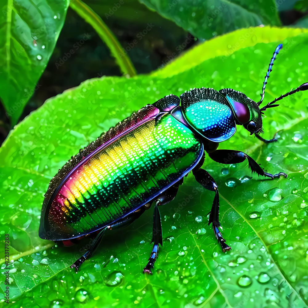 Fototapeta premium Jewel Beetle in a Rainforest 