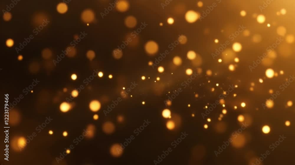 Soft golden bokeh lights floating in a dark background, creating a festive and magical atmosphere. Soft golden bokeh lights floating in a dark background, creating a festive and magical atmosphere.