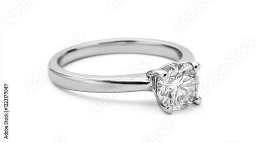 Wallpaper Mural Solitaire diamond engagement ring on white background. Torontodigital.ca