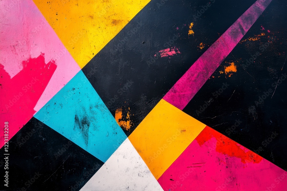 Naklejka premium Abstract Colorful Background with Geometric Shapes and Textures