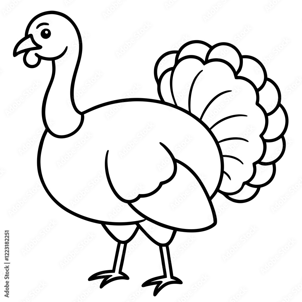 Cute Silhouette of a Turkey line art vector cartoon illustration
Cute Silhouette of a Turkey line art vector cartoon illustration