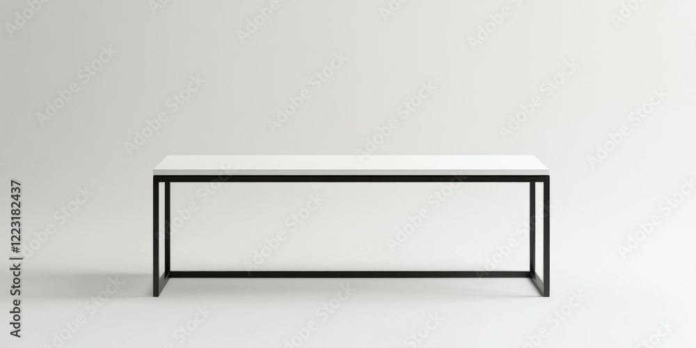 custom made wallpaper toronto digitalMinimalist white table with black legs, suitable for interior design, furniture catalogs, and home decor advertising.