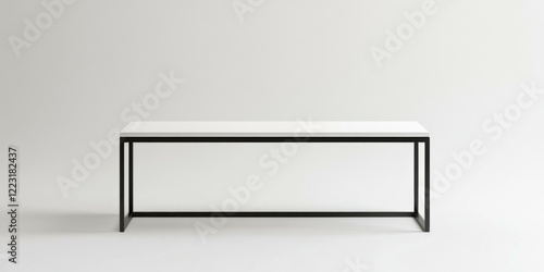 Wallpaper Mural Minimalist white table with black legs, suitable for interior design, furniture catalogs, and home decor advertising. Torontodigital.ca