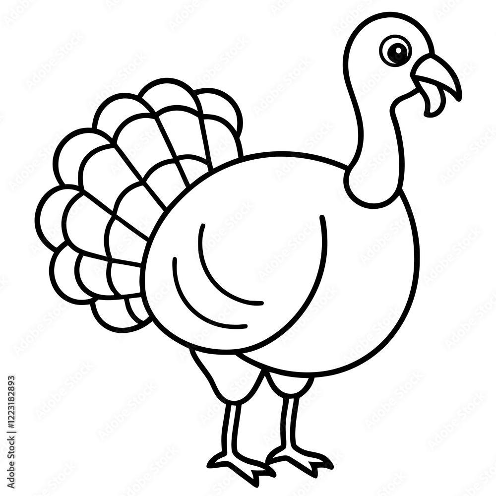Cute Silhouette of a Turkey line art vector cartoon illustration
Cute Silhouette of a Turkey line art vector cartoon illustration