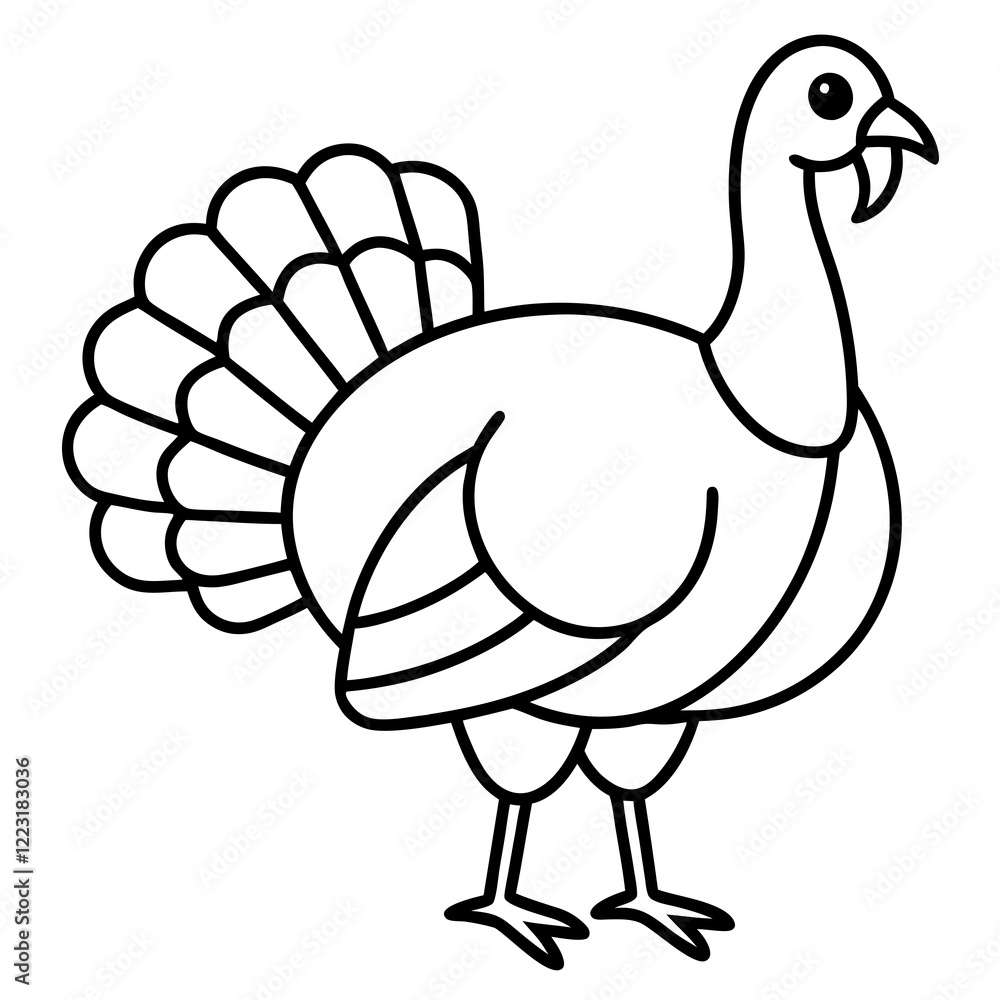 Cute Silhouette of a Turkey line art vector cartoon illustration
Cute Silhouette of a Turkey line art vector cartoon illustration