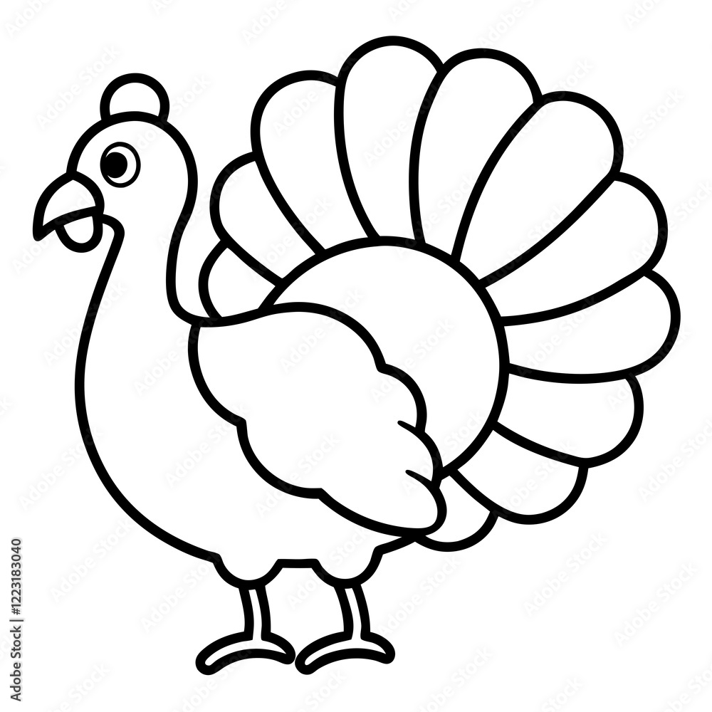 Cute Silhouette of a Turkey line art vector cartoon illustration
Cute Silhouette of a Turkey line art vector cartoon illustration