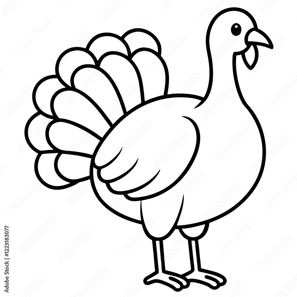 Cute Silhouette of a Turkey line art vector cartoon illustration
Cute Silhouette of a Turkey line art vector cartoon illustration