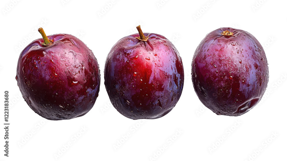 Fototapeta premium fresh plums isolated on white background