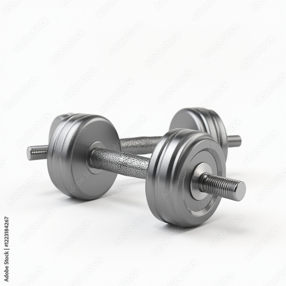 Pair of 3D chrome metal dumbbells for gym exercise Pair of 3D chrome metal dumbbells for gym exercise