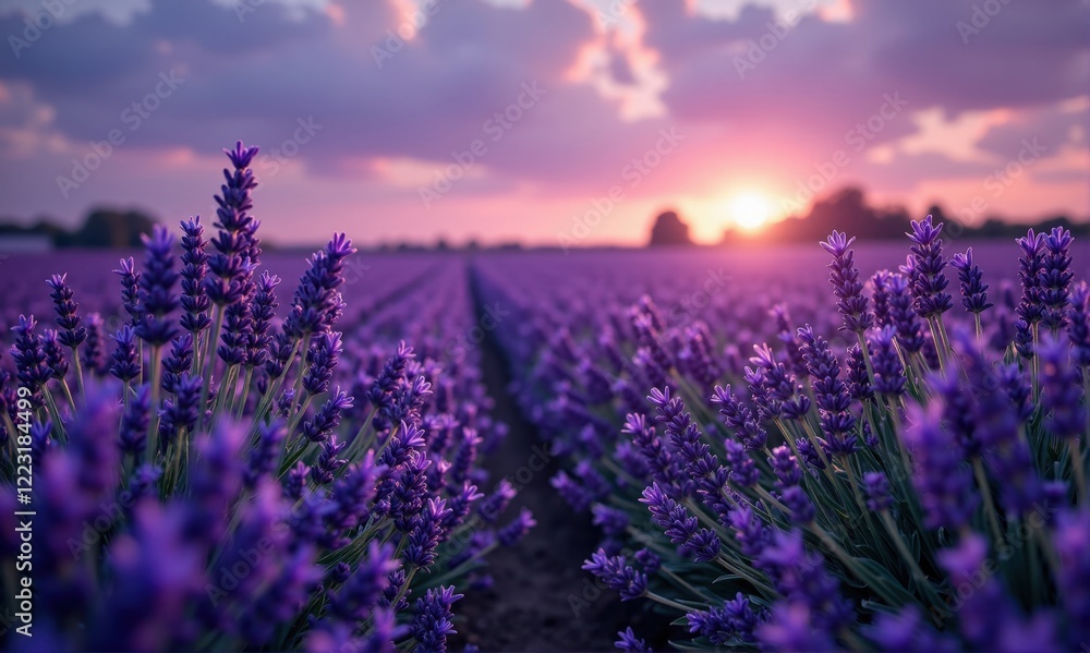 Obraz premium Lavender Field at Sunset