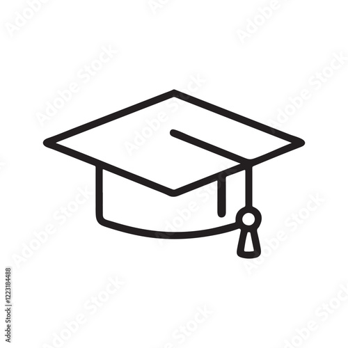 Graduation ceremony celebration hat  silhouette vector illustration