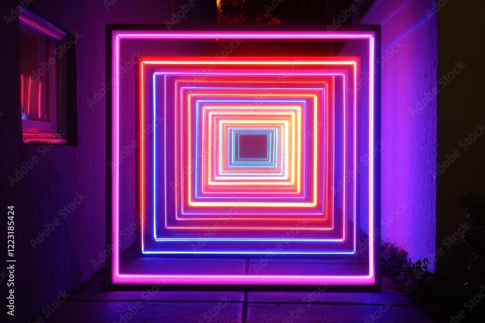 Colorful Neon Lights Creating Mesmerizing Geometric Shapes Colorful Neon Lights Creating Mesmerizing Geometric Shapes