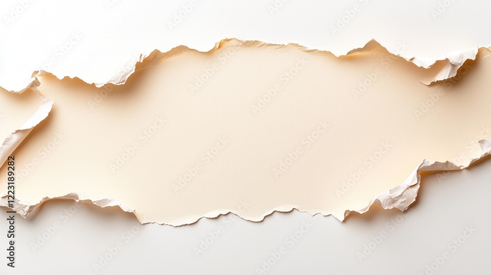 Torn paper reveal beige background; design template Torn paper reveal beige background; design template