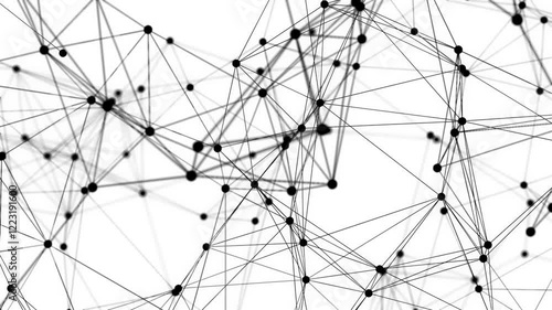 3d render loop of abstract technology plexus connection dot wireframe