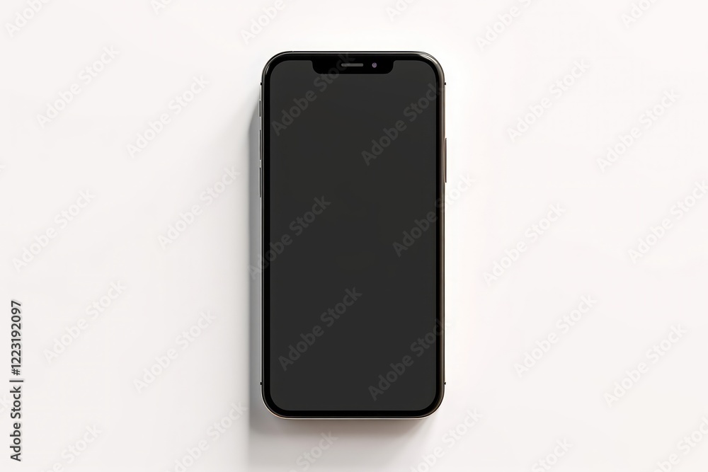 3D Realistic Smartphone Device Mockup Template. Modern Mobile Phone Blank Black Screen. Isolated on white background. 3D Realistic Smartphone Device Mockup Template. Modern Mobile Phone Blank Black Screen. Isolated on white background.