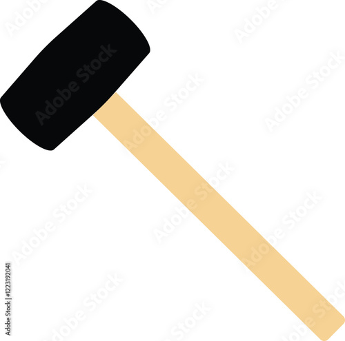 Rubber mallet icon. Tile hammer symbol. Mallet sign. Rubber hammer logo. flat style.