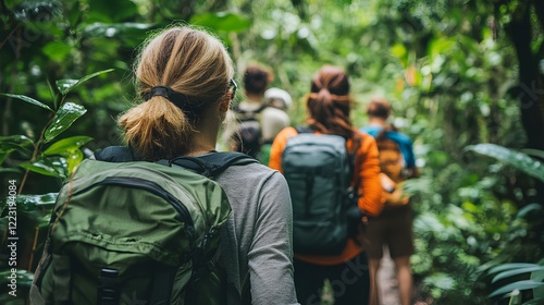 Wallpaper Mural Editorial style image of travelers engaging in a responsible wildlife tour with ethical guidelines Torontodigital.ca