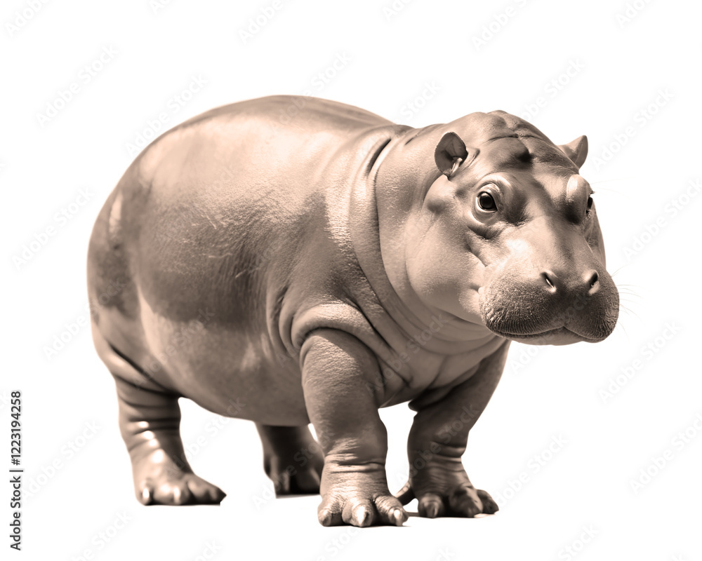 Naklejka premium Pygmy Hippo isolated on a transparent background