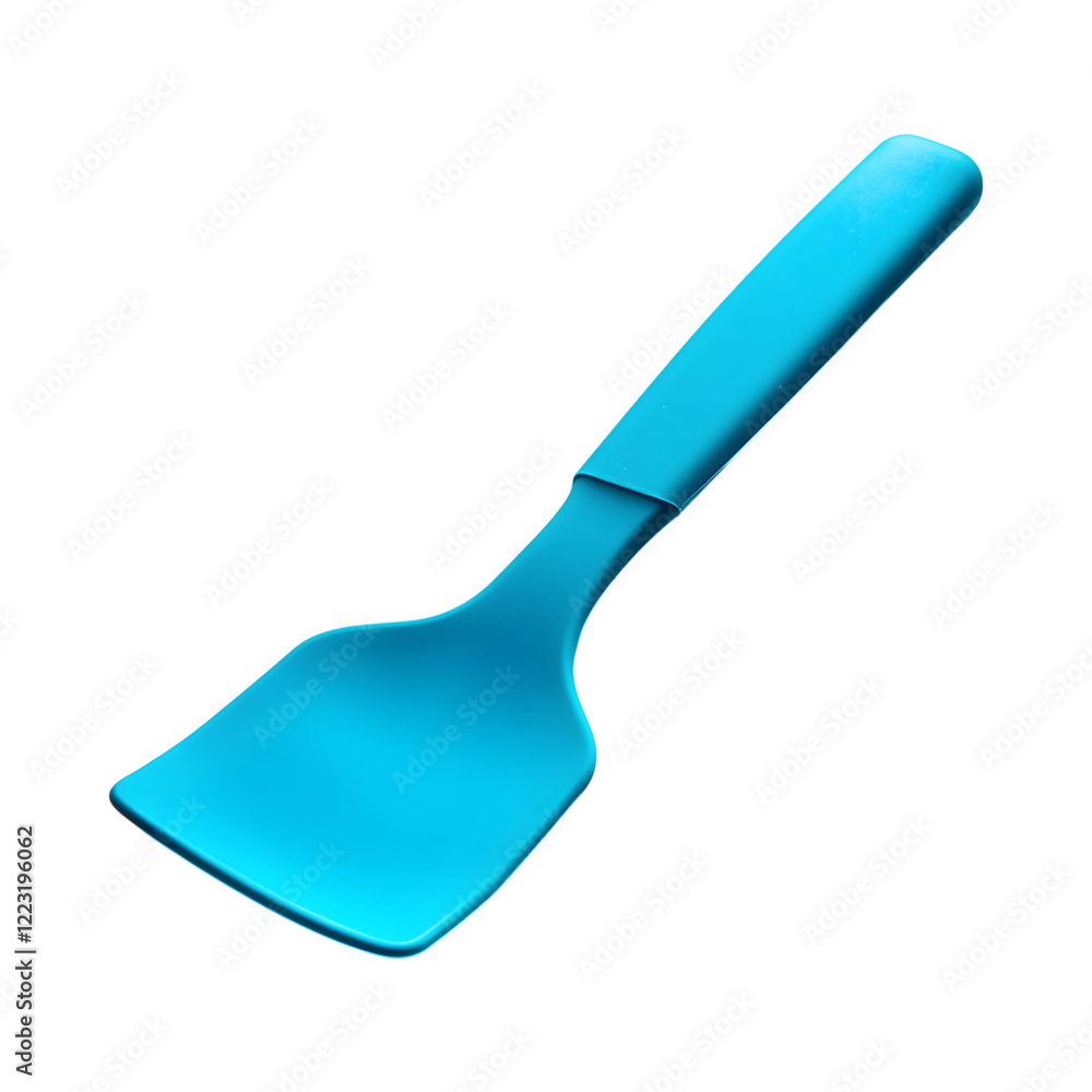 Modern Silicone Baking Scraper - Blue Spatula with Handle Isolated on Transparent Background Modern Silicone Baking Scraper - Blue Spatula with Handle Isolated on Transparent Background
