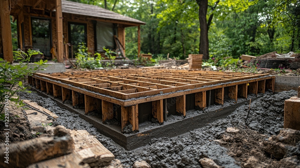 Wooden Formwork for a Concrete Slab Foundation Wooden Formwork for a Concrete Slab Foundation