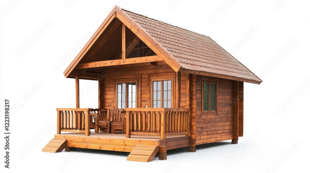 Charming Wooden Cabin with Cozy Porch Charming Wooden Cabin with Cozy Porch