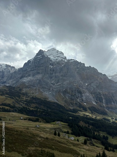 Wallpaper Mural Clouds over the mountains, Grindlewald Switzerland Torontodigital.ca