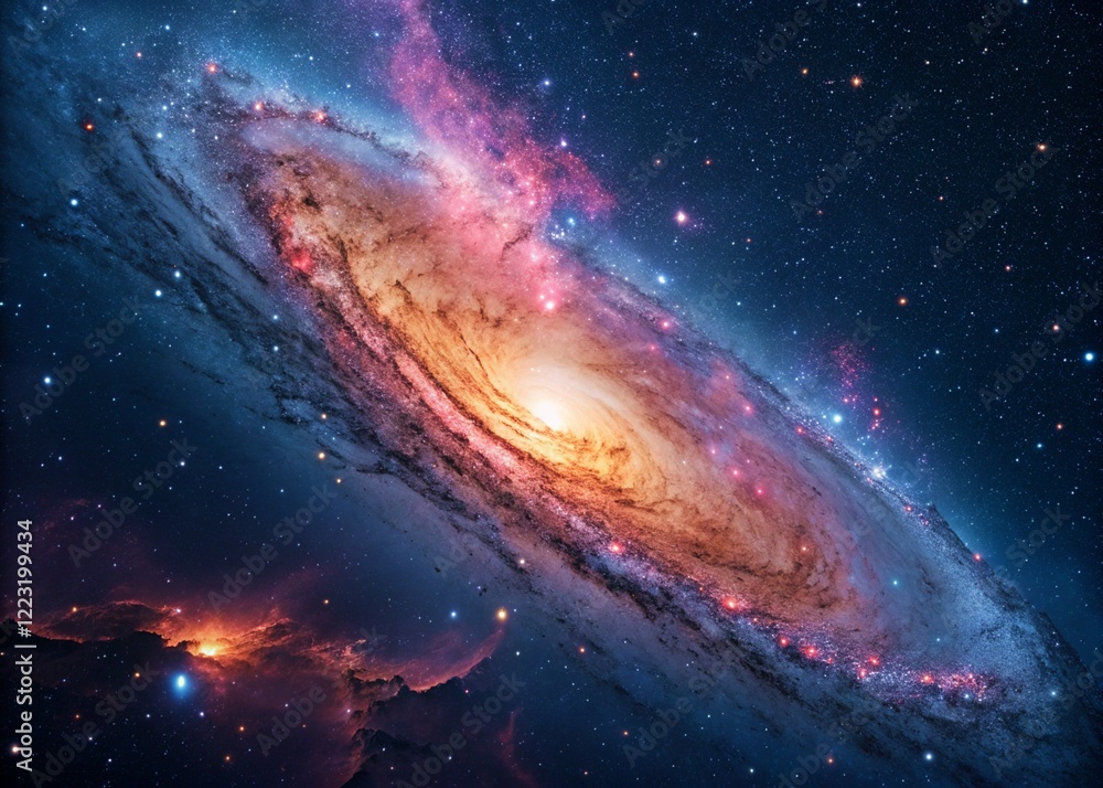 Fototapeta premium Planets, stars and galaxies in outer space showing the beauty of space exploration