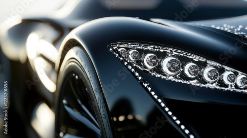 Innovative automotive headlight design urban environment high-resolution photography modern aesthetic close-up view art concept