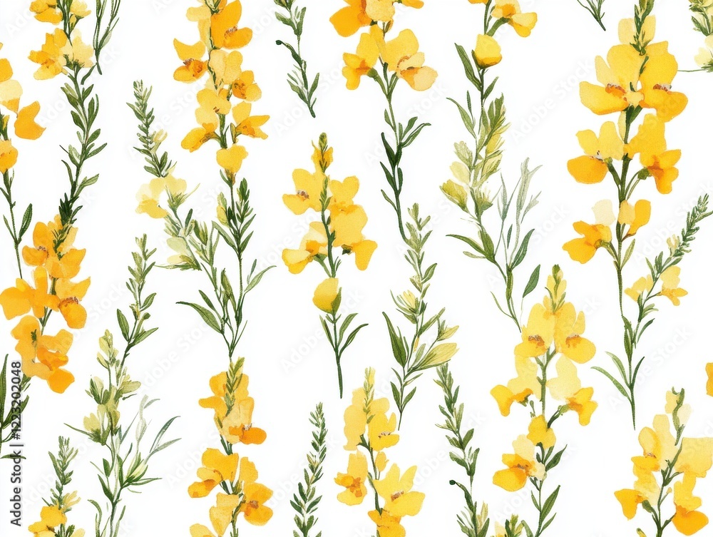 A seamless pattern with mini yellow snapdragons
A seamless pattern with mini yellow snapdragons