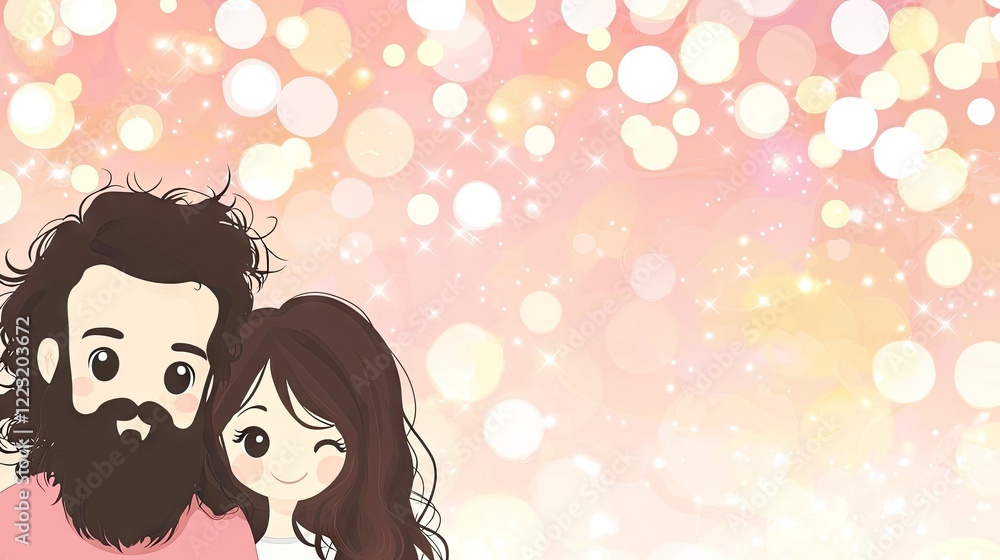 Couple romantic hug bokeh lights Valentine's Day card Couple romantic hug bokeh lights Valentine's Day card