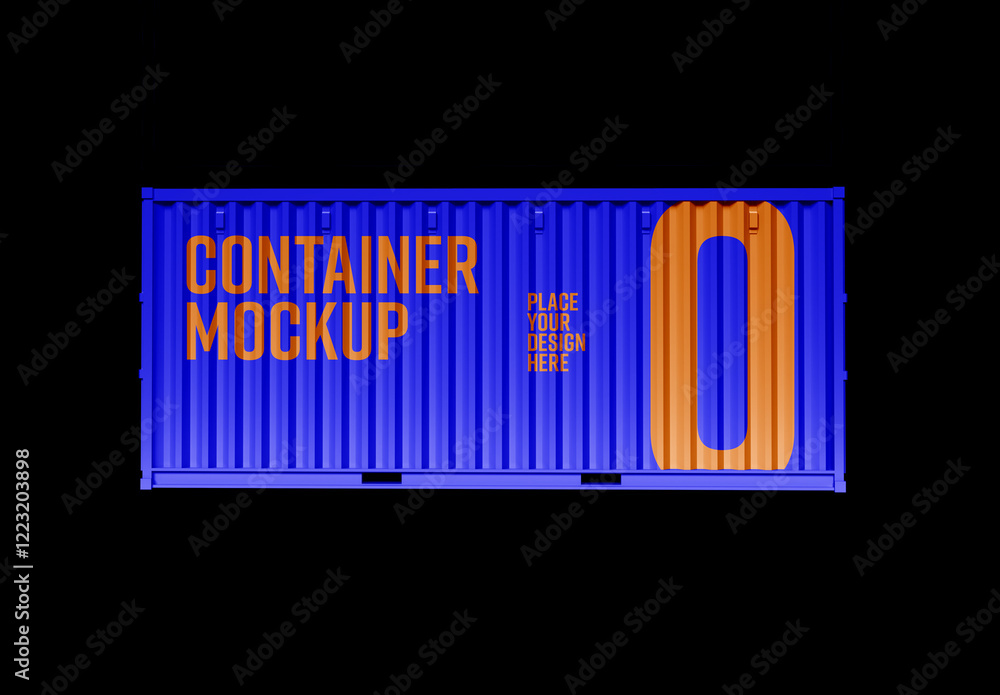 Container Basic Frontal Shipping Container Mockup – Front View for Industrial Branding, Cargo ...