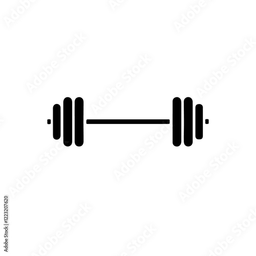 Canvastavla Dumbbell for gym icon , dumbbell silhouette vector illustration