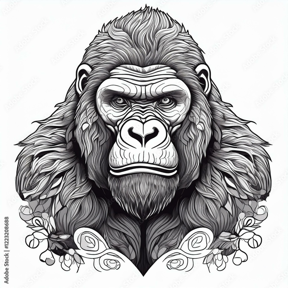 Obraz premium Ausmalbild Gorilla