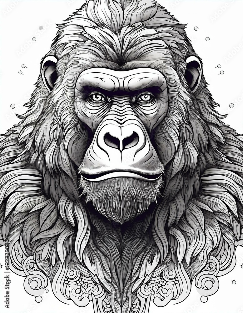 Obraz premium Ausmalbild Gorilla