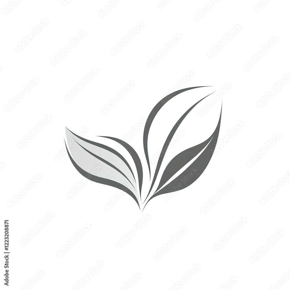 Abstract gray leaves design element. Perfect for logos and branding. Abstract gray leaves design element. Perfect for logos and branding.