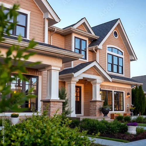 Obraz Luxury Home Exterior: Modern Architectural Design and Landscaping