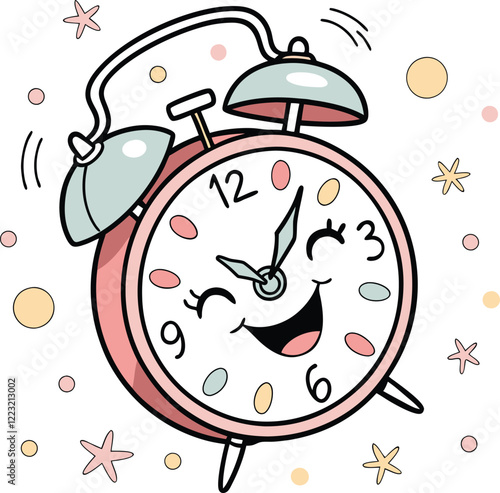 Happy Alarm Clock Cartoon