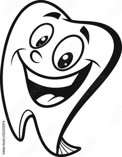 Happy Tooth Cartoon