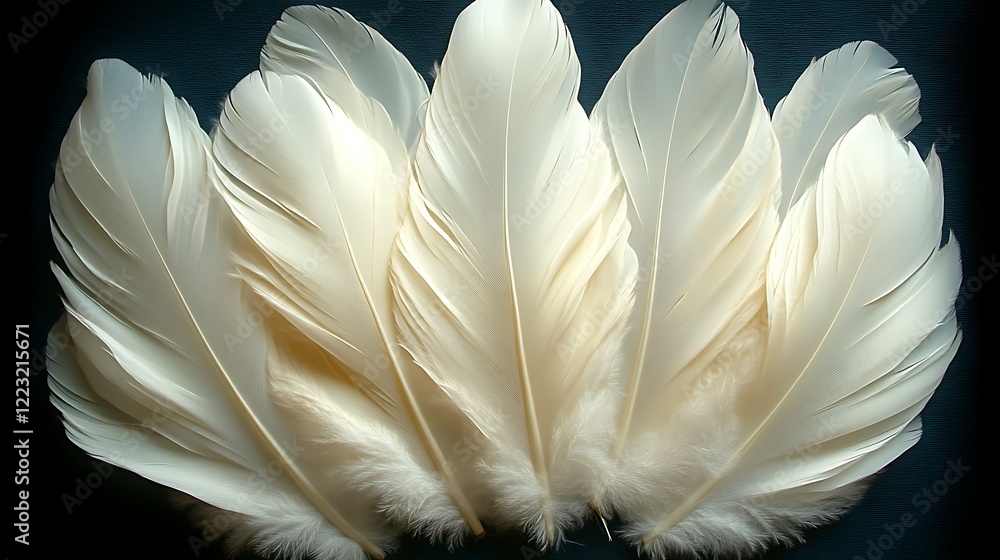 Naklejka premium Elegant Cream Colored Feathers Arranged Artfully