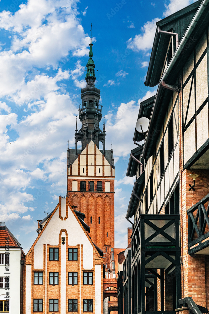 Obraz premium Ancient houses in the historic district of Elblag