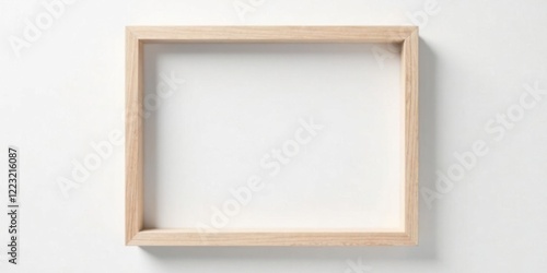 A Simple Light Wooden Frame on a White Background, Perfect for Mockups and Design Projects