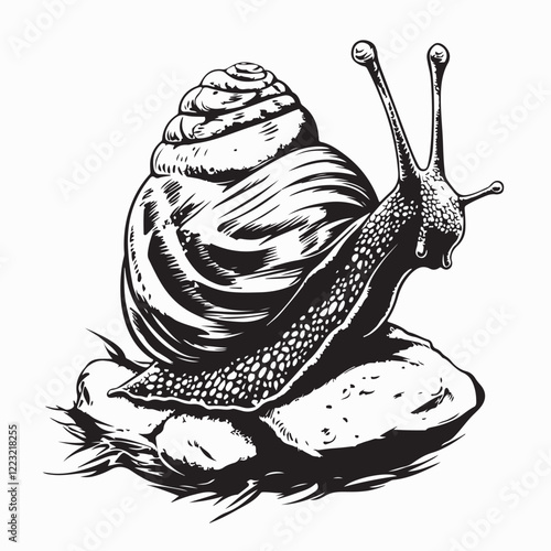 Snail Vector Image. Snail Stock Illustration isolated on white background.