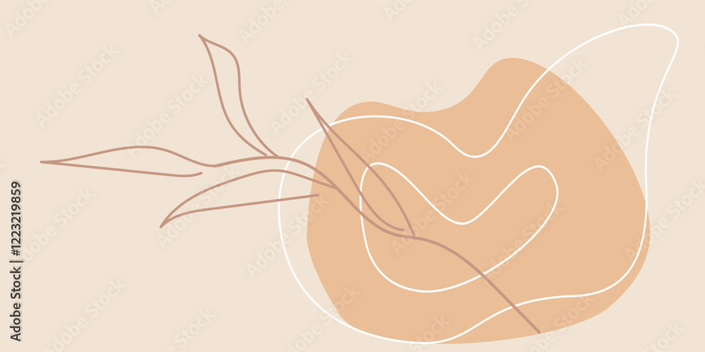 Minimalistic Boho Abstract Line Art Featuring Natural Shapes and Neutral Tones. Minimalistic Boho Abstract Line Art Featuring Natural Shapes and Neutral Tones.