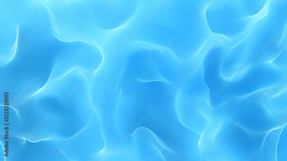 Obraz premium Abstract blue wavy background flowing smoothly in 3d space