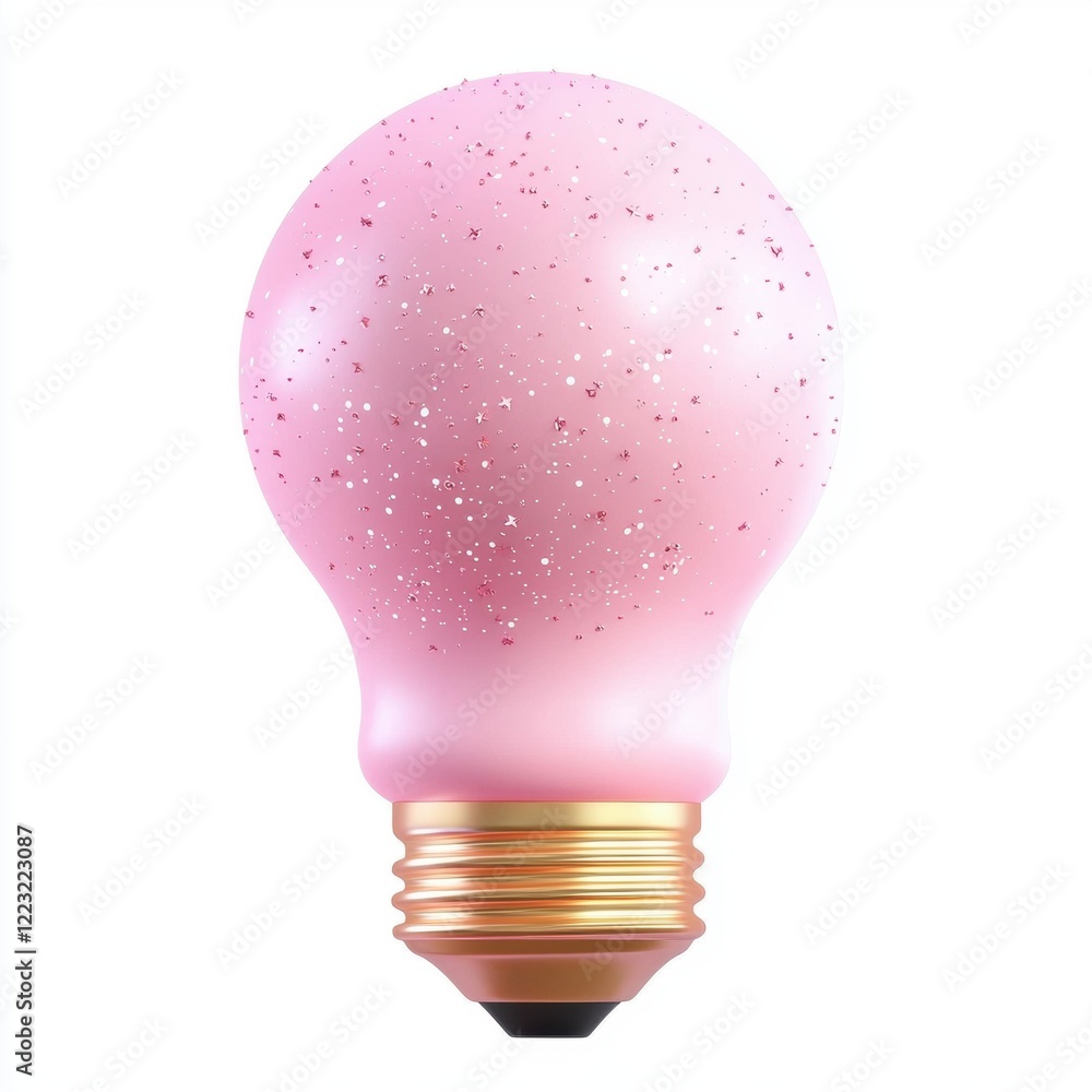 3D icon cartoon glowing lightbulb with sparkles, isolated on a white background - 3D icon cartoon glowing lightbulb with sparkles, isolated on a white background -