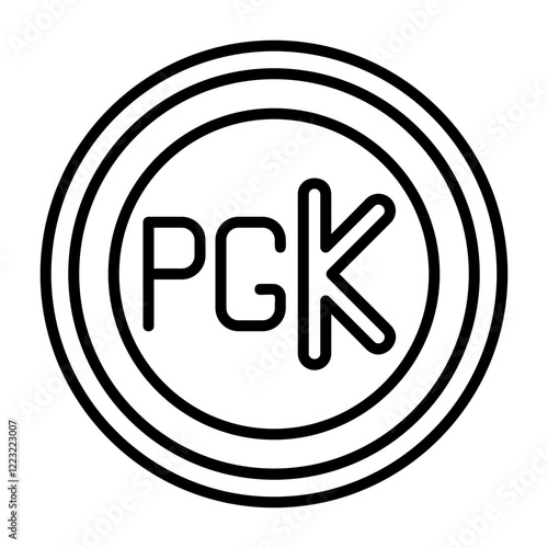 Papua New Guinean Kina Outline Style Icon Design